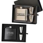 NST67814 Deluxe 5 oz. Flask and Shot Glass Gift Set With Custom Imprint 